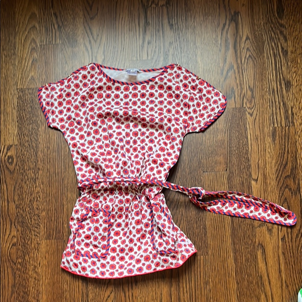 Little Marc Jacobs adorable red flowered dress with belt and pockets